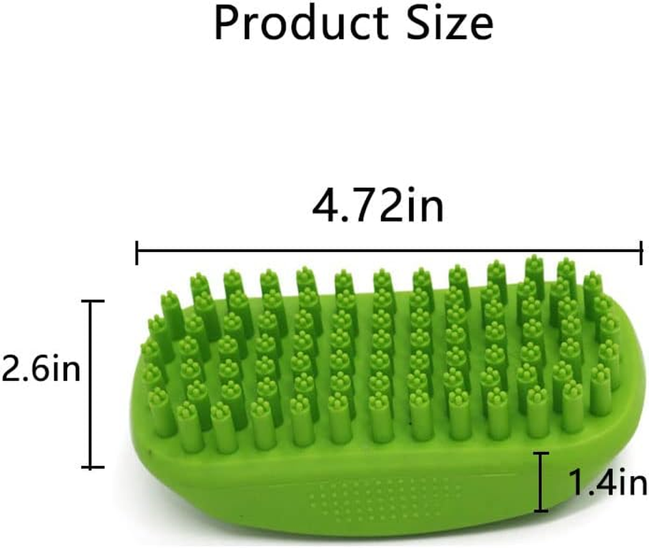 Dog Bath Brush,Soft Rubber Shampoo Brush,Non Slip and Comfortable,For Long Short Haired Dogs and Cats, Pet Grooming Brush,Green image number 1
