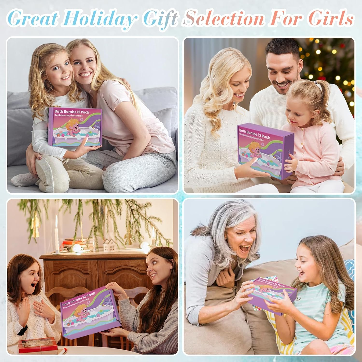 12 Pack Bath Bombs for Kids Girls with Surprise Toys Inside, Fun Kids Safe, Handmade Natural Bubble Spa Bath Ball with Jewelry Toys, Bath Bomb Gifts for Birthday Christmas Holiday for Girls Ages 3-12 image number 3