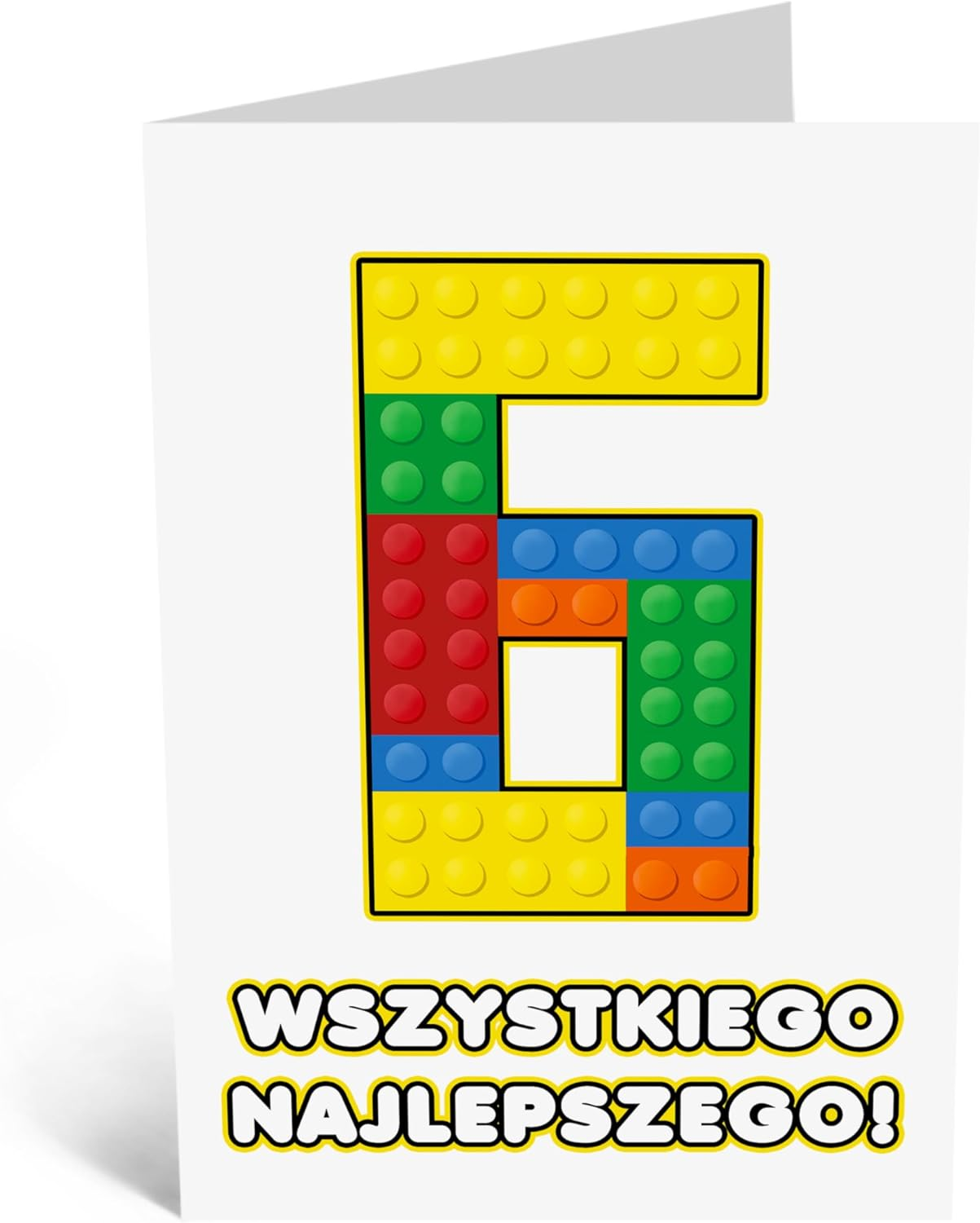 Central 23 6. Urodziny - 6 Klock&oacute;w - Karta Z Kamieniem Milowym Dla Malucha W Wieku Sześciu LAT - 6. Urodziny - Klocki - Prezenty Dla Chłopc&oacute;w, Wnuk&oacute;w I Siostrzeńc&oacute;w - Z Naklejką image number 1