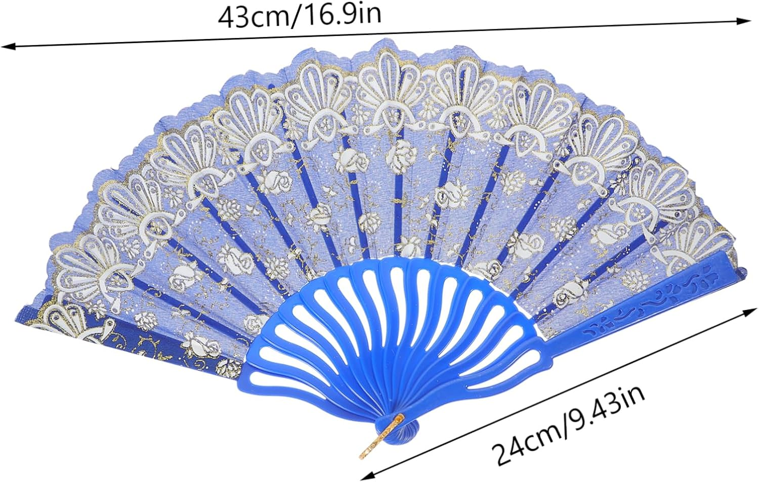 Small Flower Rose Fan Vintage Folding Hand Fan Bridal Handheld for Wedding Decor Performance Prop image number 3