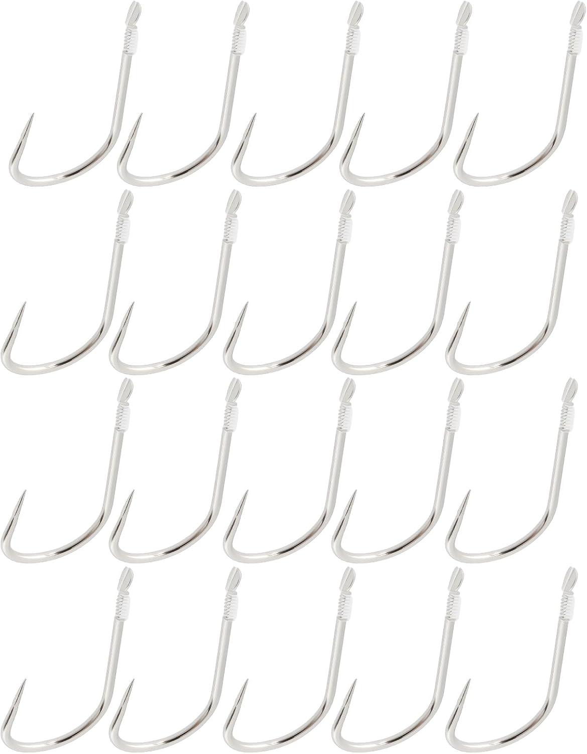 20Pcs Small Barbless Fish Hooks with 45Cm Line Suitable for Fishing Grass Crucian Carp