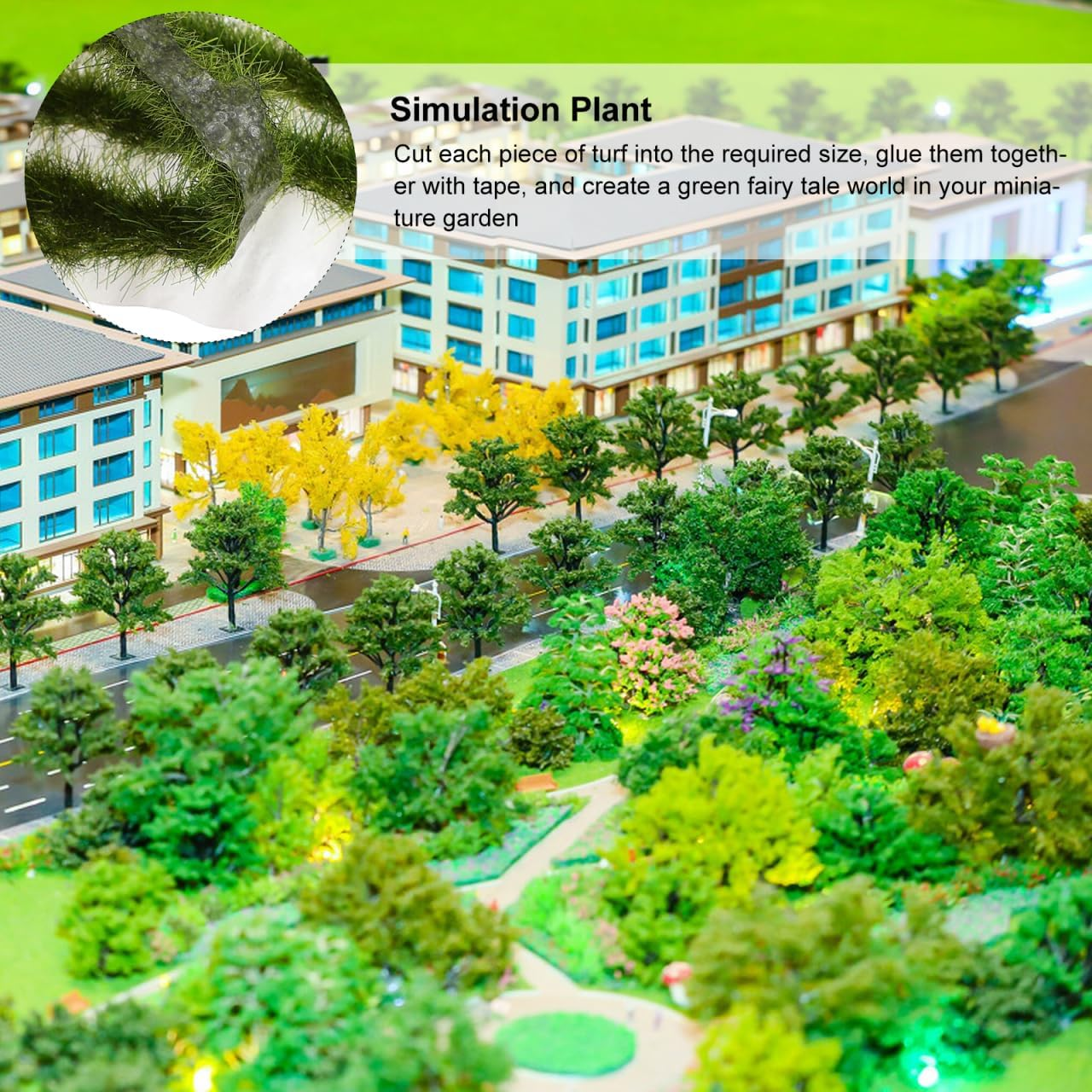 BESPORTBLE Static Grass Tuft Model, Artificial Grass Tufts Model Kit Resin Static Scenery Model Miniature Artificial Grass for Sand Table Railway Train Landscape, 3.5Inch image number 3