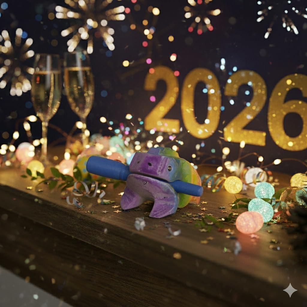 Frog Guiro 4 Inches Wood Block Musical Instrument Percussion Musical Instrument Perfect Size Natural Wood G&uuml;iro Frog (Rainbow) - Green image number 4