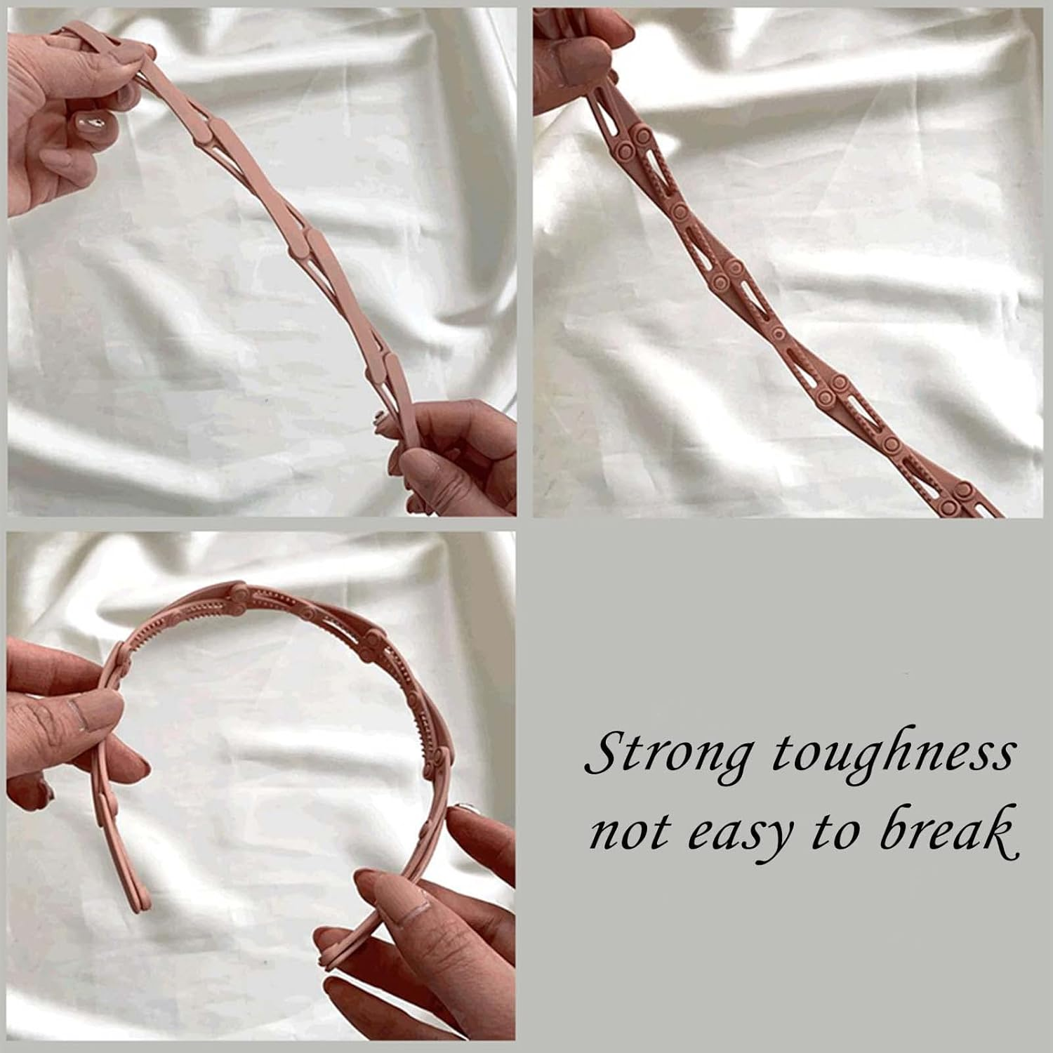 Inateannal 5Pcs Retractable Headbands Non-Slip Hair Band with Teeth Combing Portable Wavy Head Bands Foldable Plastic Headwear Hair Accessories for Women Girls image number 2