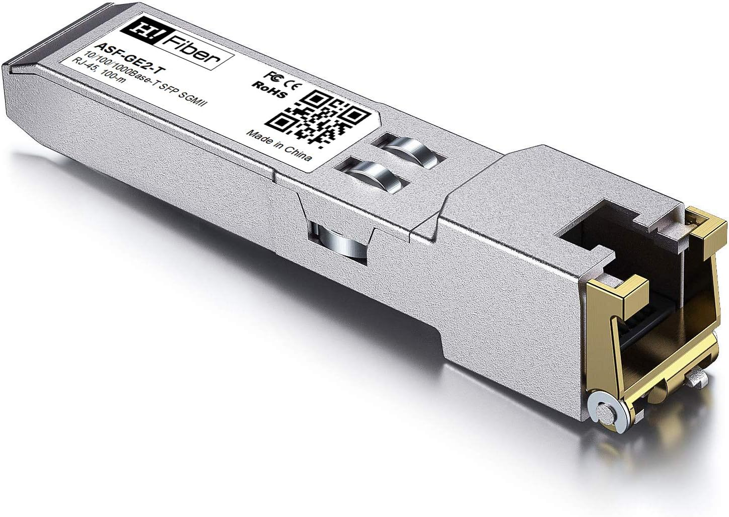 10/100/1000BASE-T SFP Transceiver, Gigabit RJ45 Auto-Negotiation Data Rate Mini-Gbic Copper SFP Module Compatible for Cisco GLC-T/SFP-GE-T, Reach 100M