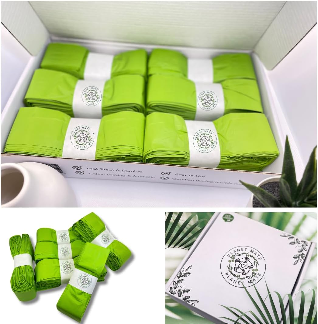 Planet Mate Eco-Friendly 6-Pack Fully Biodegradable Diaper Refill Bags &ndash; Fits Tommee Tippee Twist & Click &ndash; Odour-Locking, Durable, Germ Protection, 10M Length Each (Cassette Not Included)