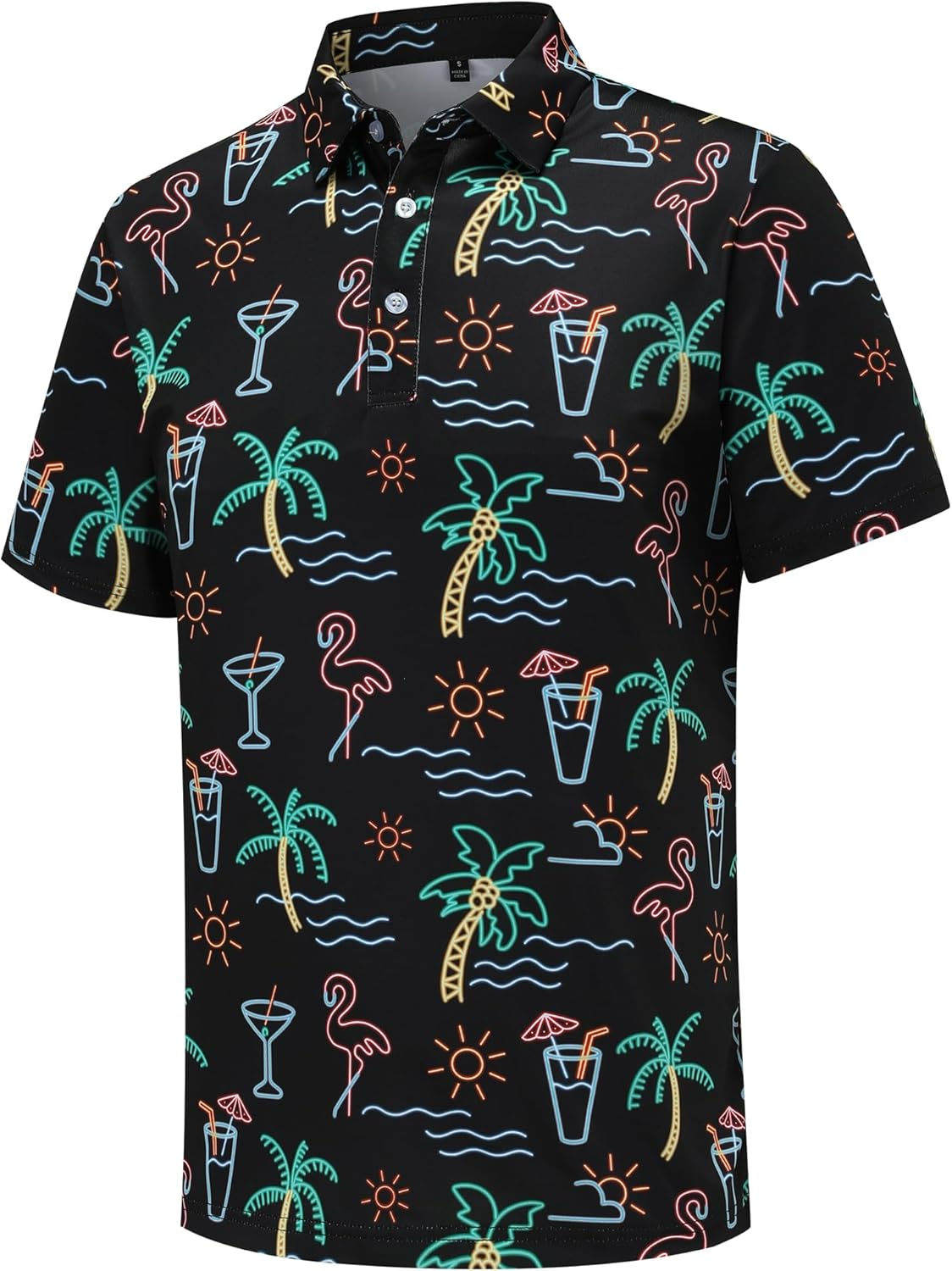 Men'S Golf Polo Shirts Funny Golf Shirts for Men Performance Moisture Wicking Quick Dry Athletic Short Sleeve Shirts