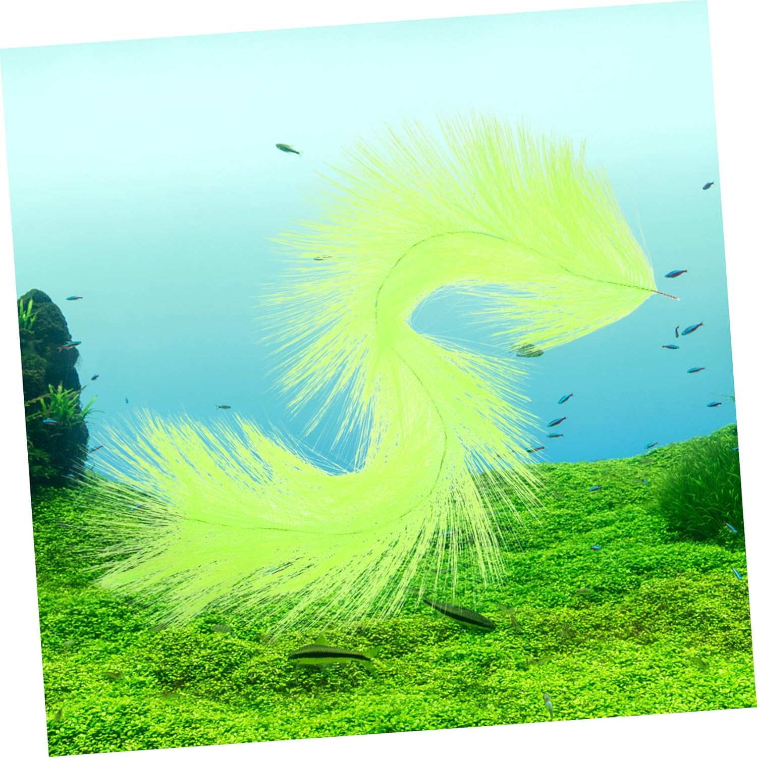 Hohopeti Fish Breeding Grass Aquarium Decor 60Cm Stainless Steel Core Spawning Grass Shelter for Fish Tank Aquatic Pets Egg Hatching Breeding Habitat image number 4