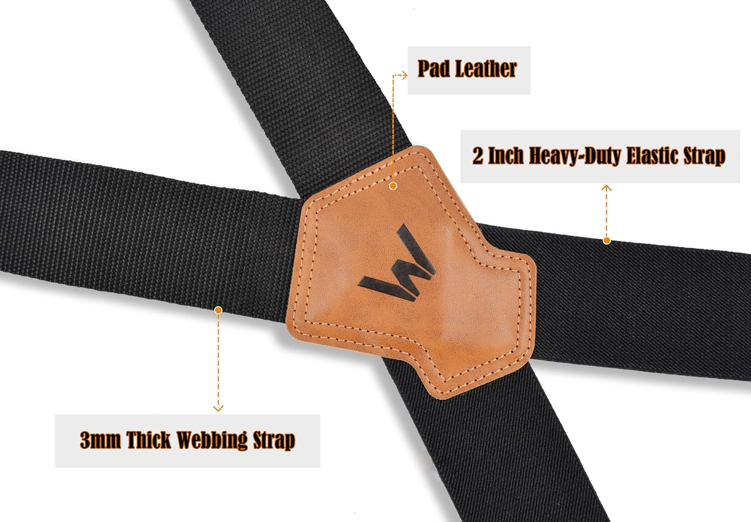 WELKINLAND 2Inch-Wide Heavy Duty Work Suspenders for Men - Red image number 7