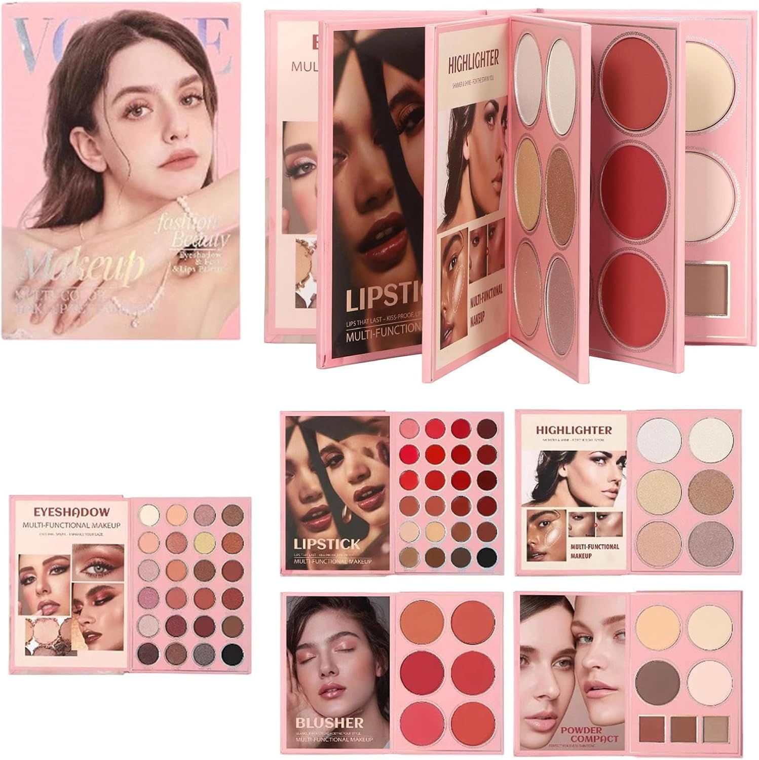 5-Layer Professional Makeup Palette, 67 Colors Book-Style Eyeshadow Palettes Cosmetics Kit for Women, All In-1 Makeup Palette with Eyeshadow Lipstick Highlighter Contour image number 3