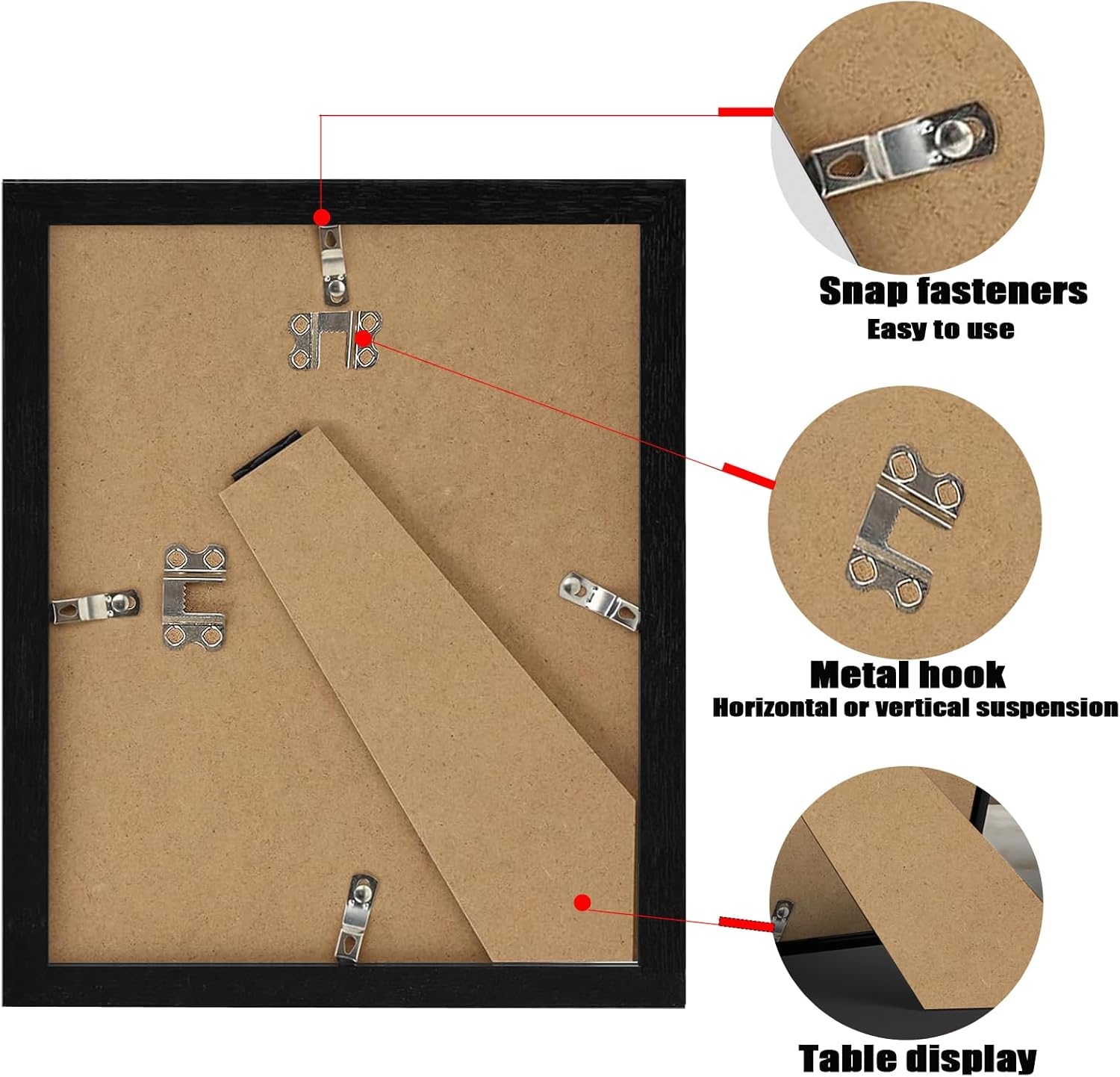 FALAZAR 10 Pack Picture Frames Collage Wall Decor, Photo Gallery Frame Set for Wall Mounting or Tabletop Display, Multi Sizes Including 2Pcs 8X10, 4Pcs 5X7, 4Pcs 4X6, Black image number 6