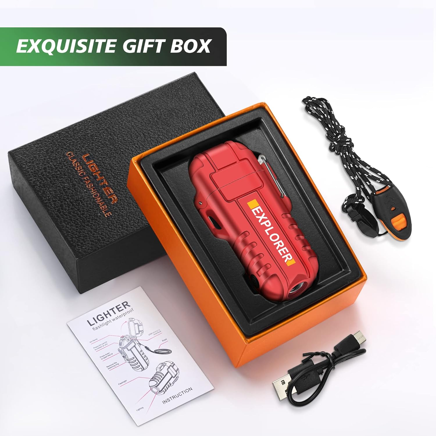 Lafagiet USB-C Rechargeable Lighter, Dual Electric Arc, Waterproof, Flame-Less, Windproof Plasma Lighters for Grill, Survival, Camping, Candle - F13-Camouflage image number 7