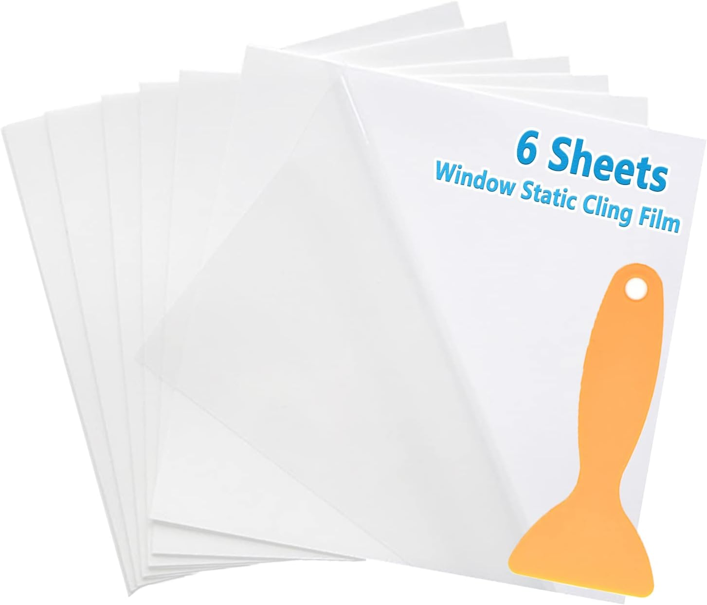 Car Window Static Cling Film - Windshield Sticker Applicator, Clear Decals for Cars, Parking Permit Inspection Holder, 12PCS 6.3''&times;6.3''