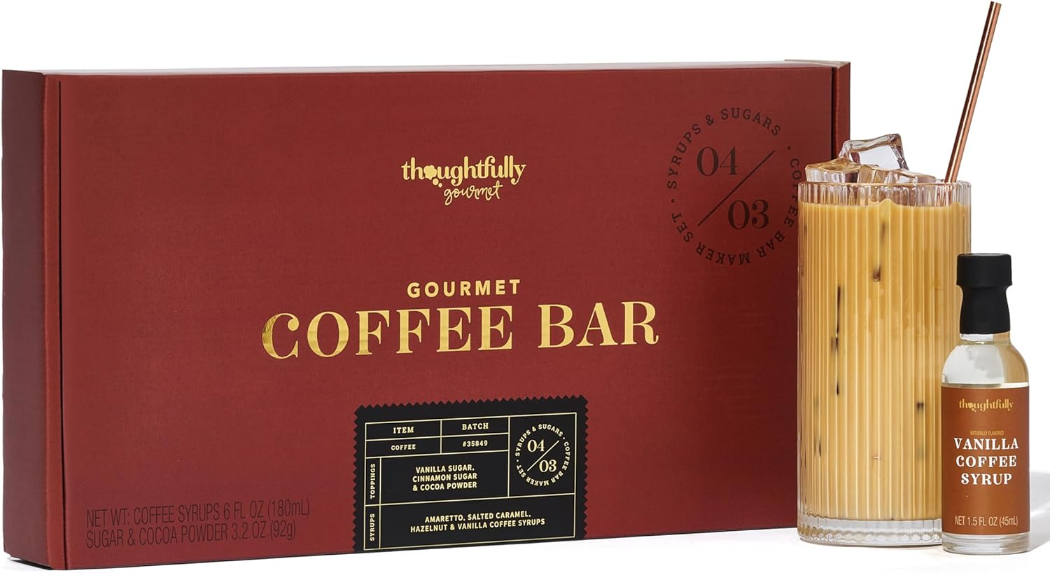 Thoughtfully Gourmet, Coffee Therapy Gift Set, Includes 4 Delicious Coffee Syrups, 2 Flavoured Sugars and 1 Cocoa Powder to Elevate Your Coffee image number 6