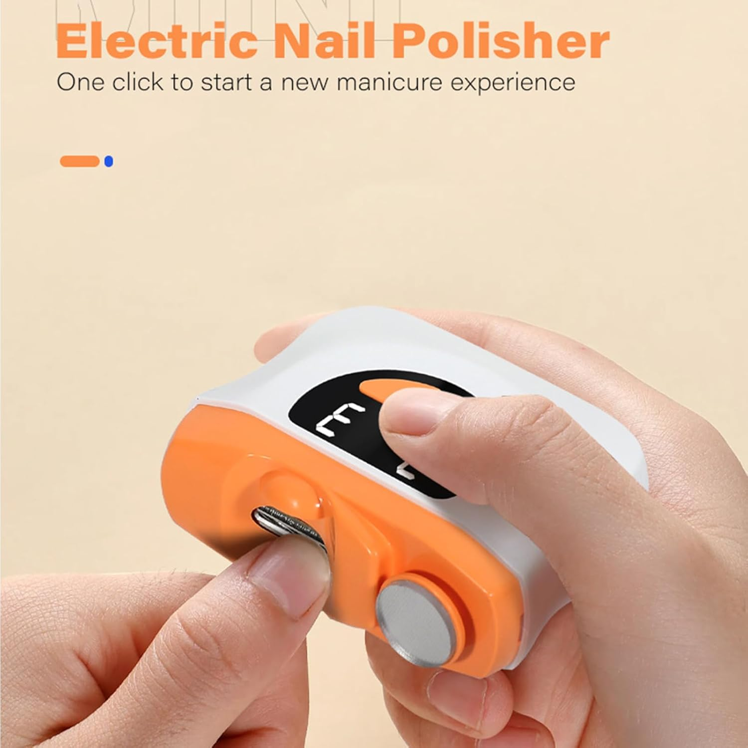 Automatic Nail Clipper,Low Noise Automatic Fingernail Manicure | Quiet 3-Speed Nail Cutter with LED Light & Scraps Storage for Home Manicure Pedicure Elderly Baby Care - Orange image number 2