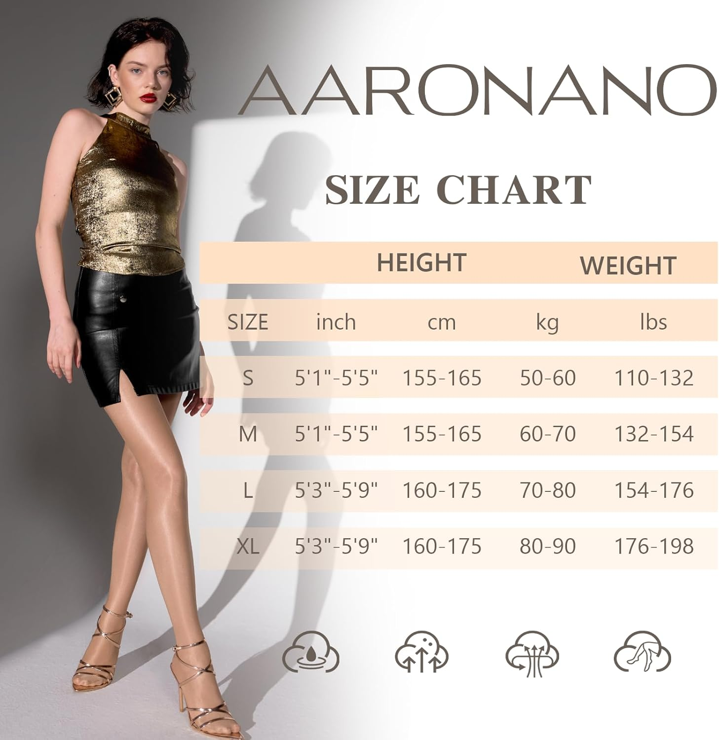Aaronano Shiny Pantyhose for Women Shimmer Dance Tights 70D Oil High Waist Stockings Jazz Tights image number 1