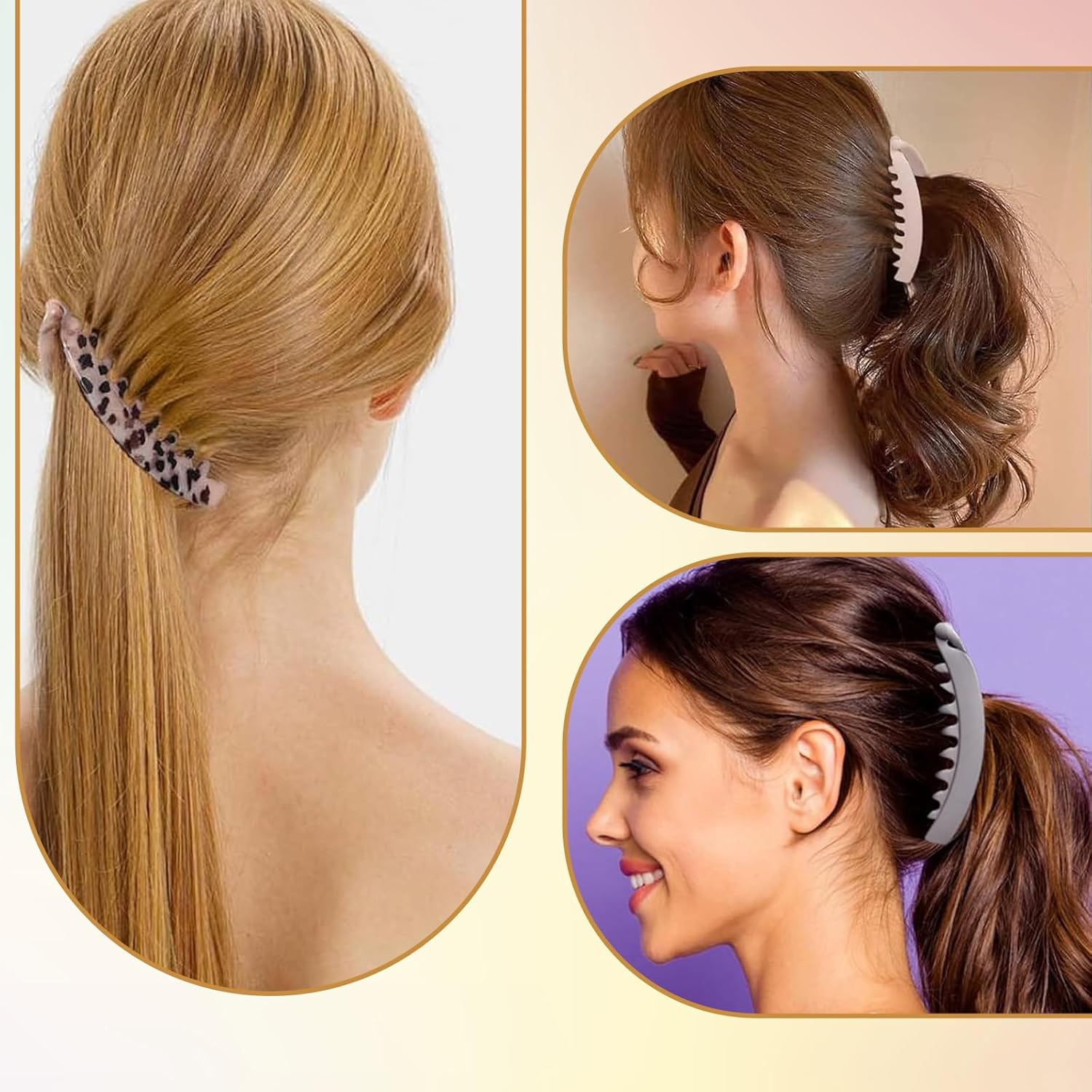 Banana Clip, Hair Clip, Pack of 10 Banana Clip Hair Women for Thick Thin Hair, Non-Slip Large Hair Clips for Everyday Hairstyles and Special Occasions image number 1