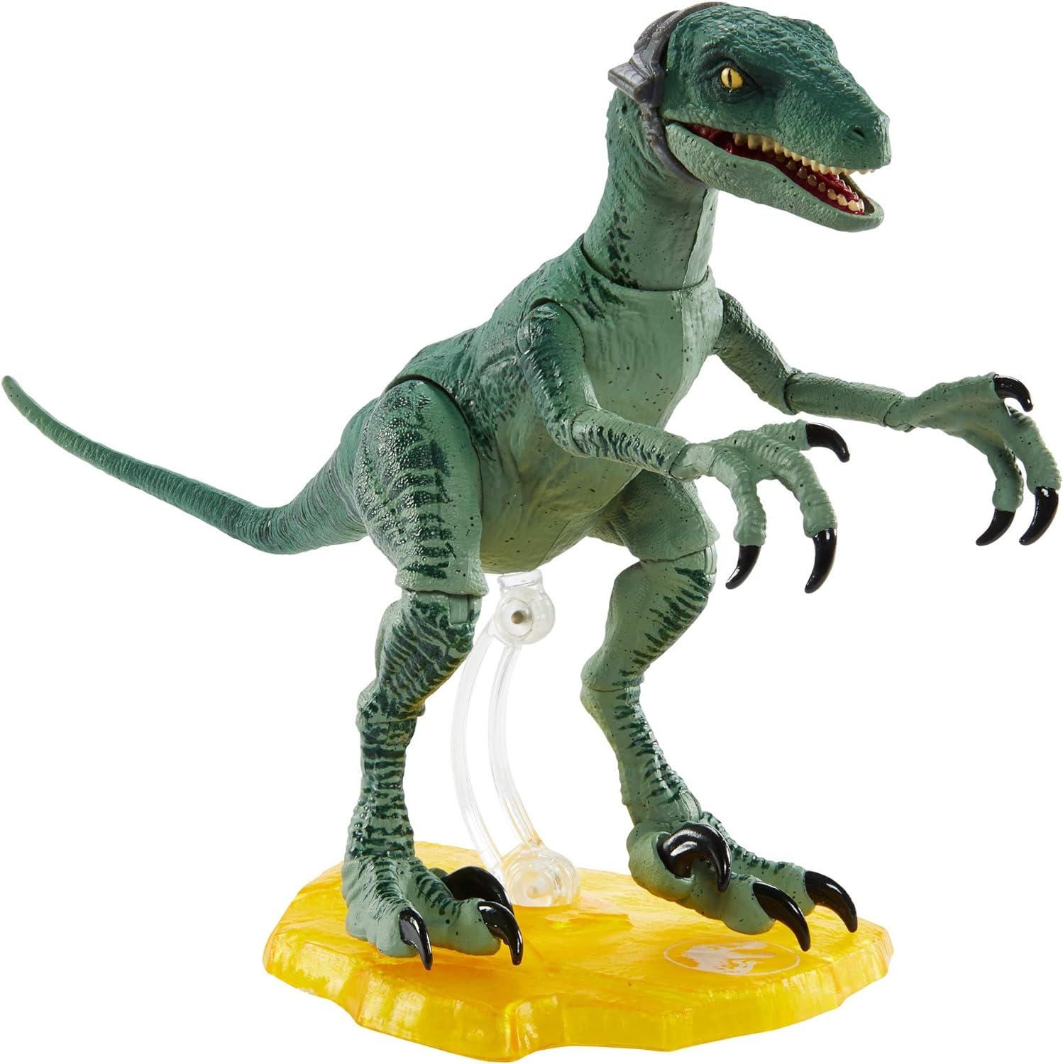 Jurassic World Amber Collection Velociraptor Delta 6-In Collectible Dinosaur Action Figure with Movie-Authentic Detail, Movable Joints & Figure Display Stand; for Ages 8 Years & Up