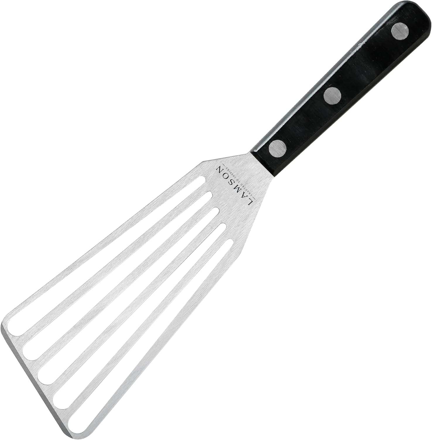 Lamson 4" X 9" Jumbo Slotted Chef'S Turner, Walnut Handle - Right-Hand