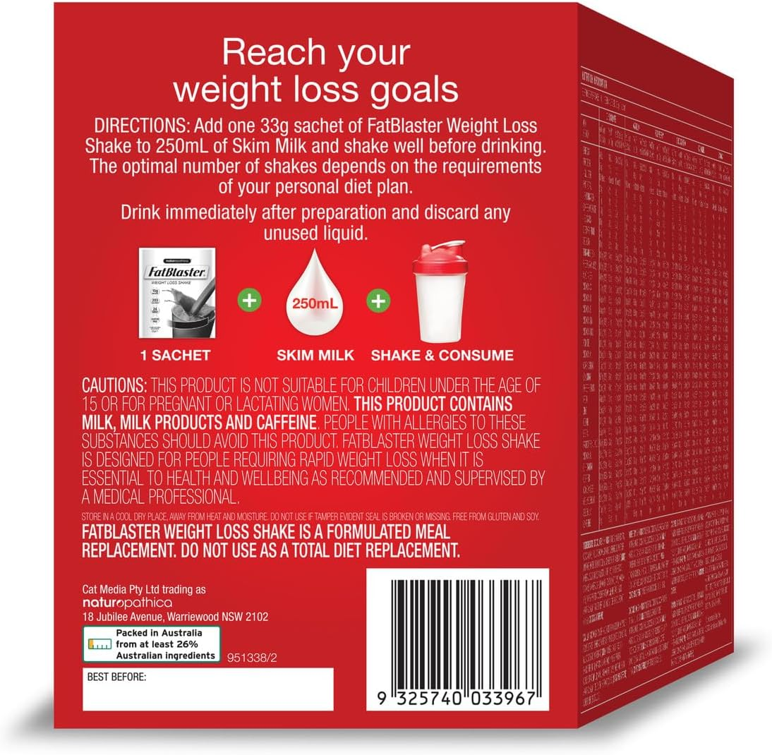 Naturopathica Fatblaster Weight Loss Shake Sachets 33 G (Pack of 14)