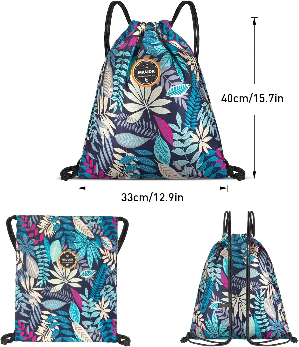 Drawstring Swim Bag - Waterproof Backpack with Separated Wet and Dry Storage Pockets, Lightweight String Bag for Beach, Travel, Pool or Gym Bag, Designed in Australia image number 6