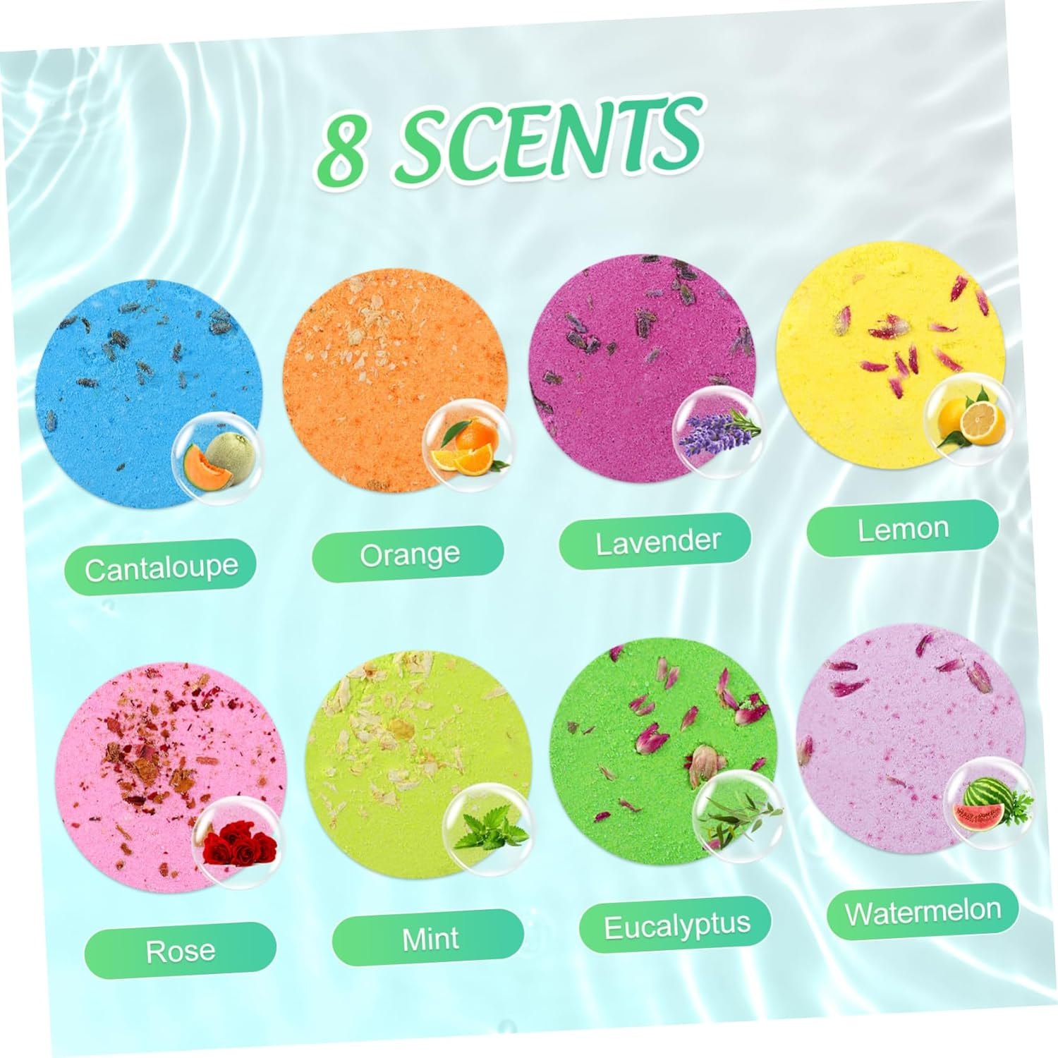 NULYLU Shower Set Aromatherapy Tablets for Relaxation Essential Oil Bath Salts Dried Flower Bath Tablet image number 4