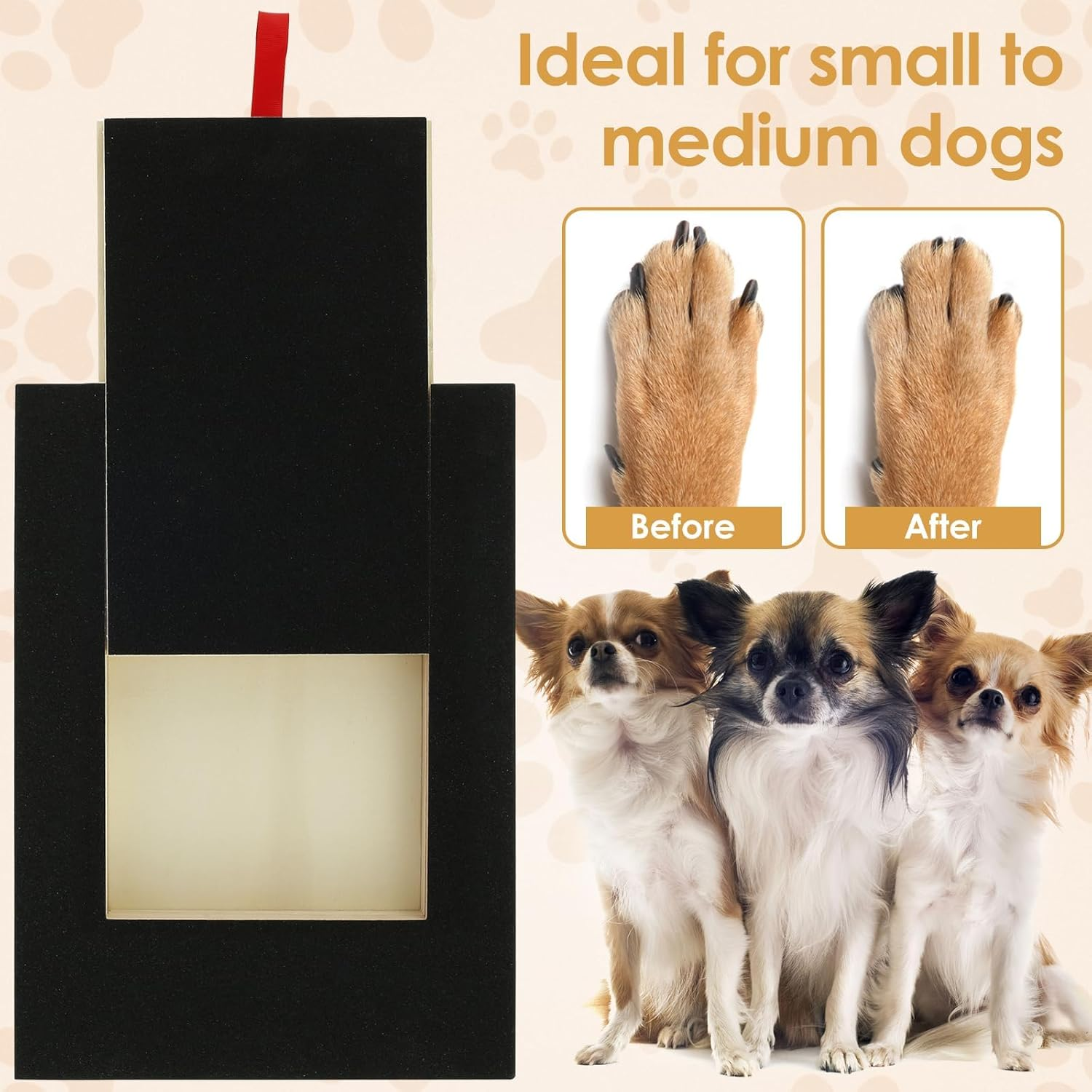 Dog Scratch Pad for Nails, Sandpaper Dog Nail File Board with Built-In Snack Box, Nail Grinding Pad Square Scratching Scratchboard, Puppy Nail Grinding Pad Dog Nail Clippers for Small Medium Dogs image number 2