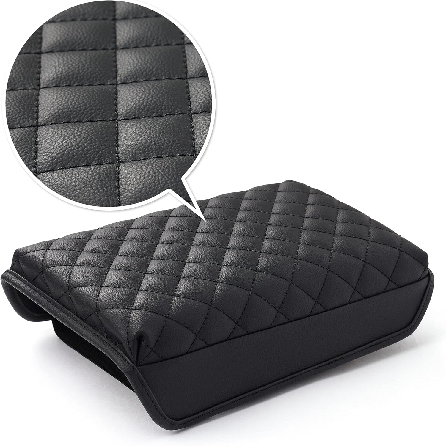 KMMOTORS Model Y, Model 3 Center Console Cover Quilting Black, Armrest Cushion, Console Protector, Vegan Leather, Tesl* Accessories image number 5