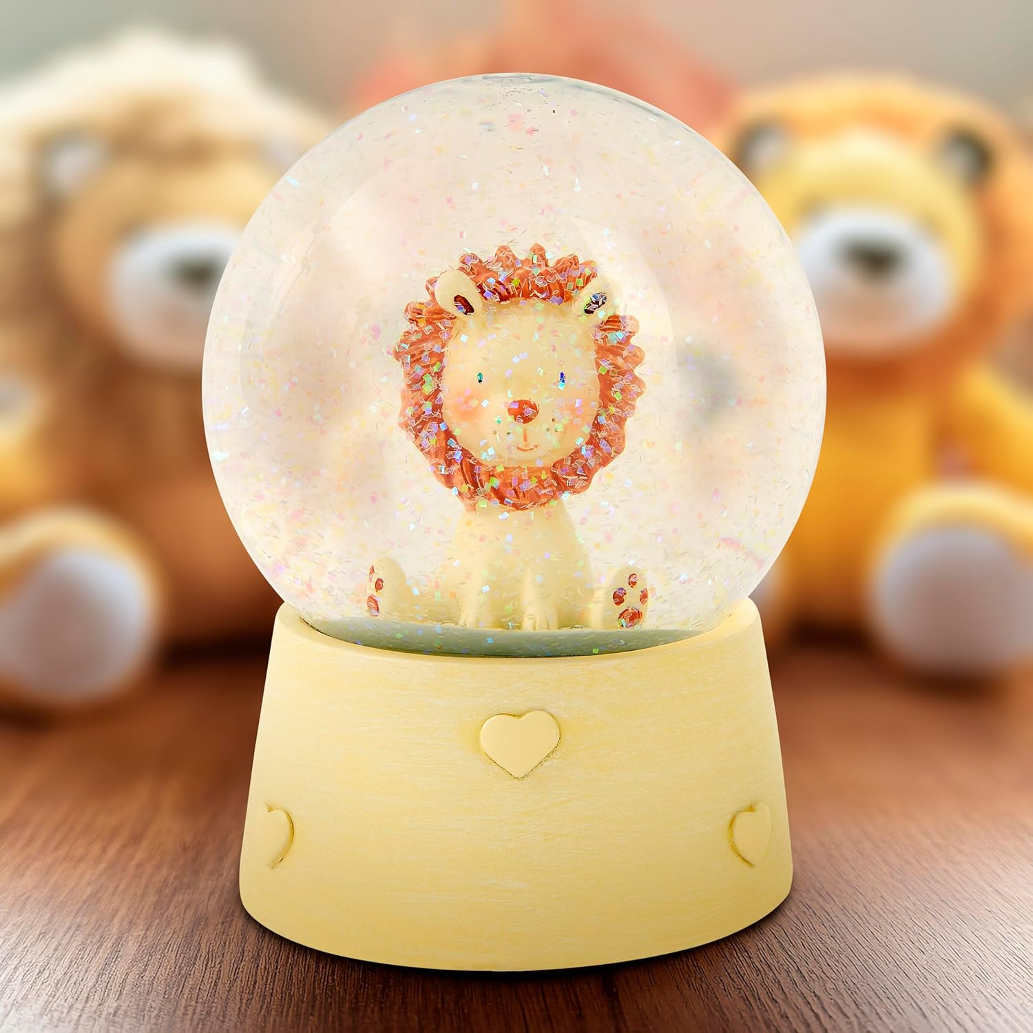 Baby Gift - Lion Musical Snow Globe Suitable for Boys and Girls - Baby Shower Christening Gift