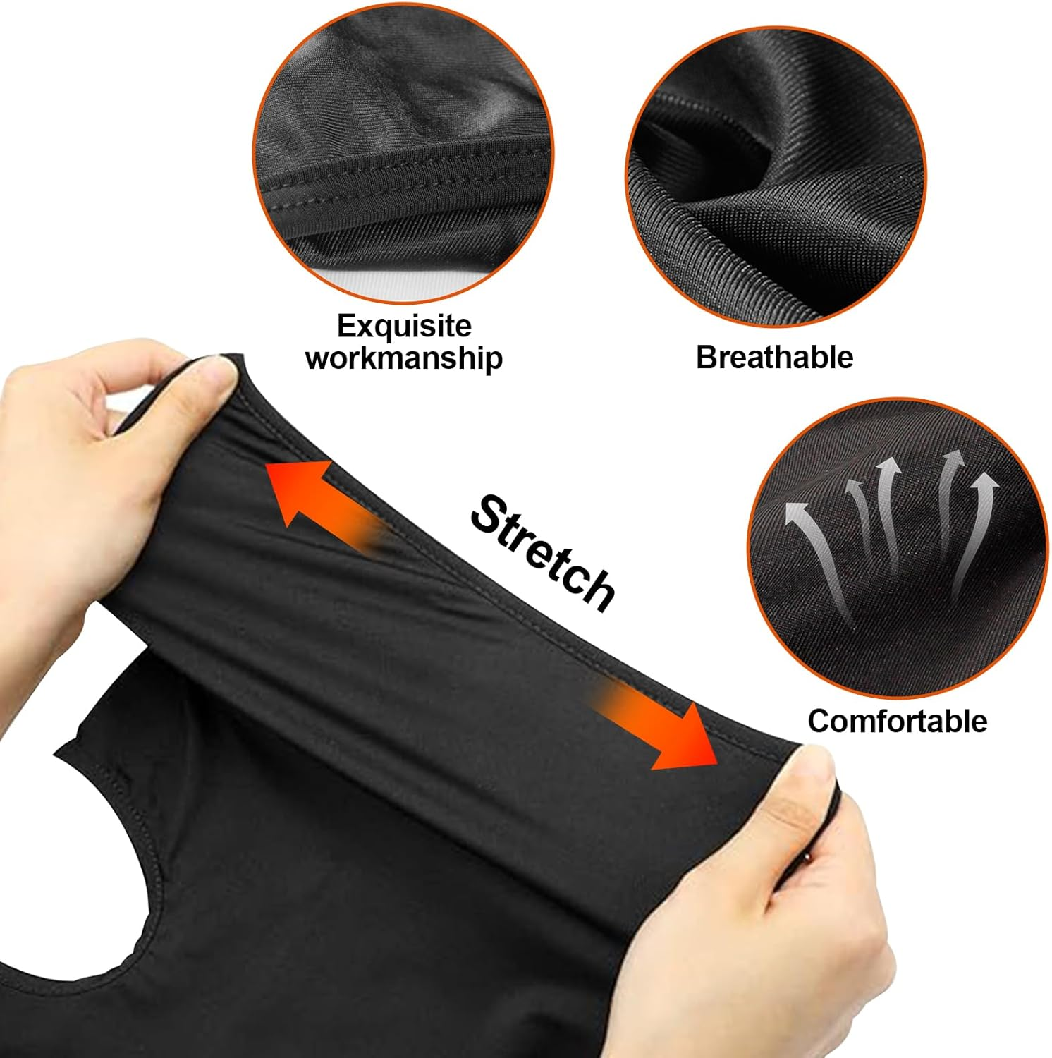 COZY CORE Ski Mask, UV Protection Balaclava,Full Face Ski Masks for Men & Women,Breathable Outdoor Sports Face Cover for Cycling Motorcycle Hiking - Black+Black image number 3