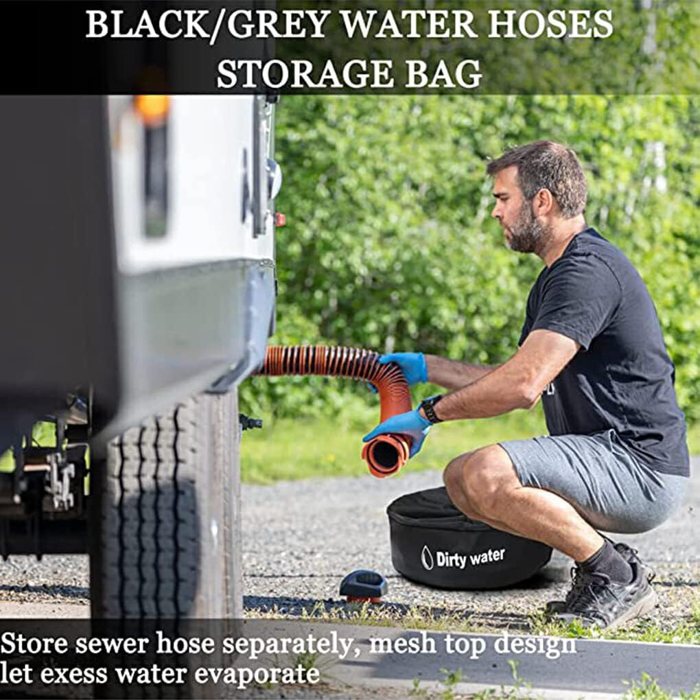 Rvs Caravans Motorhome Water Hose Fuel Storage Bag Indoor Breathable Drawstring Pouch Camping Sundries Cargo Organizer, Blue image number 2