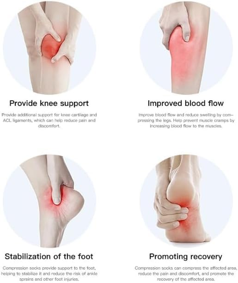 Compression Socks for Women: 8-Pair Compression Socks (S/M Size). Best Circulation Support&mdash;Ideal for Athletic Running, Hiking. Fits Men & Women, Boosts Comfort during Active Pursuits. image number 1