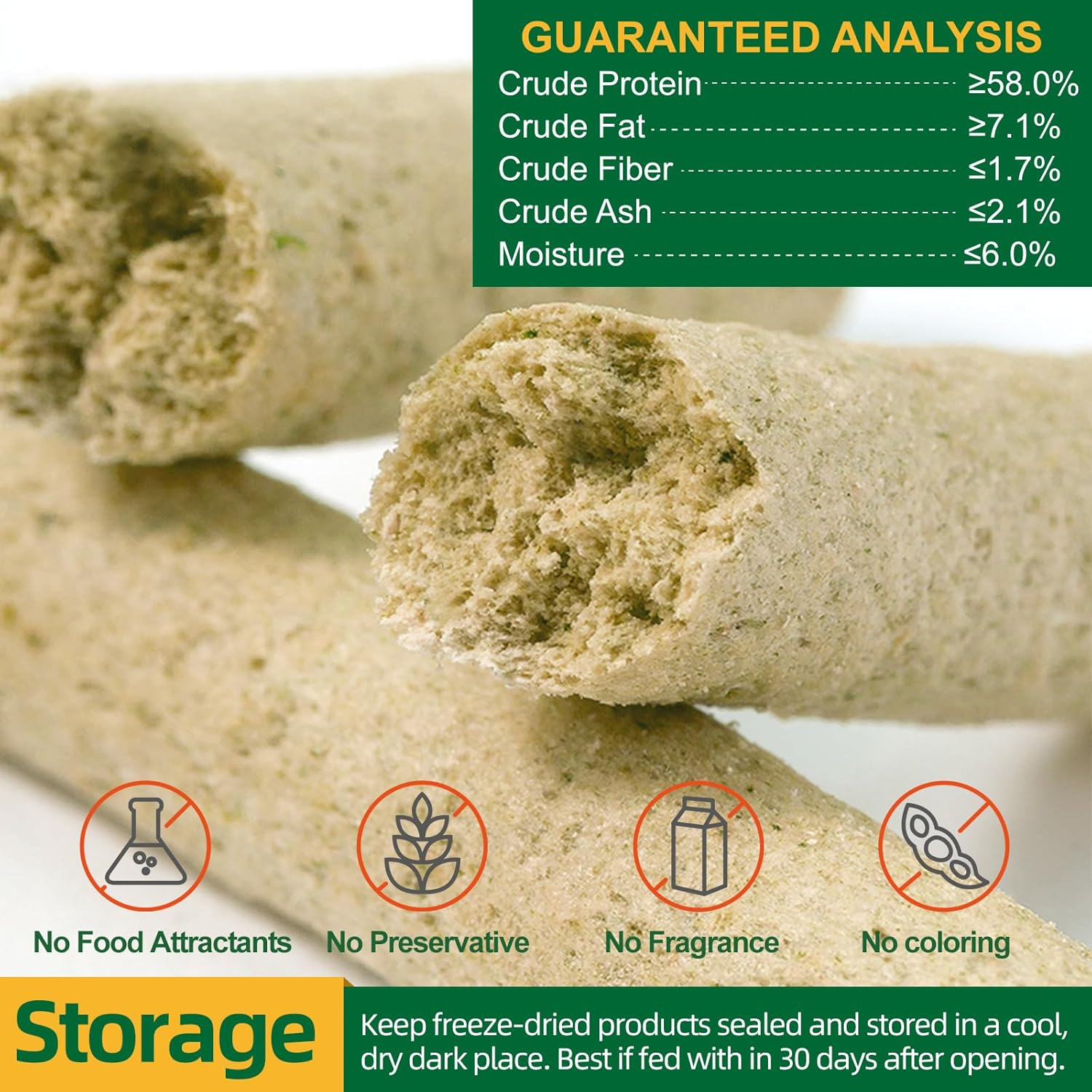 Freeze Dried Cod Dog and Cat Treats, Natural Cod & Catmint Pet Chew Snacks Rich in Omega 3, Dog Training Treats for Teeth Cleaning, Healthy Tasty Treats for Pet, 3.52Oz/100G image number 4