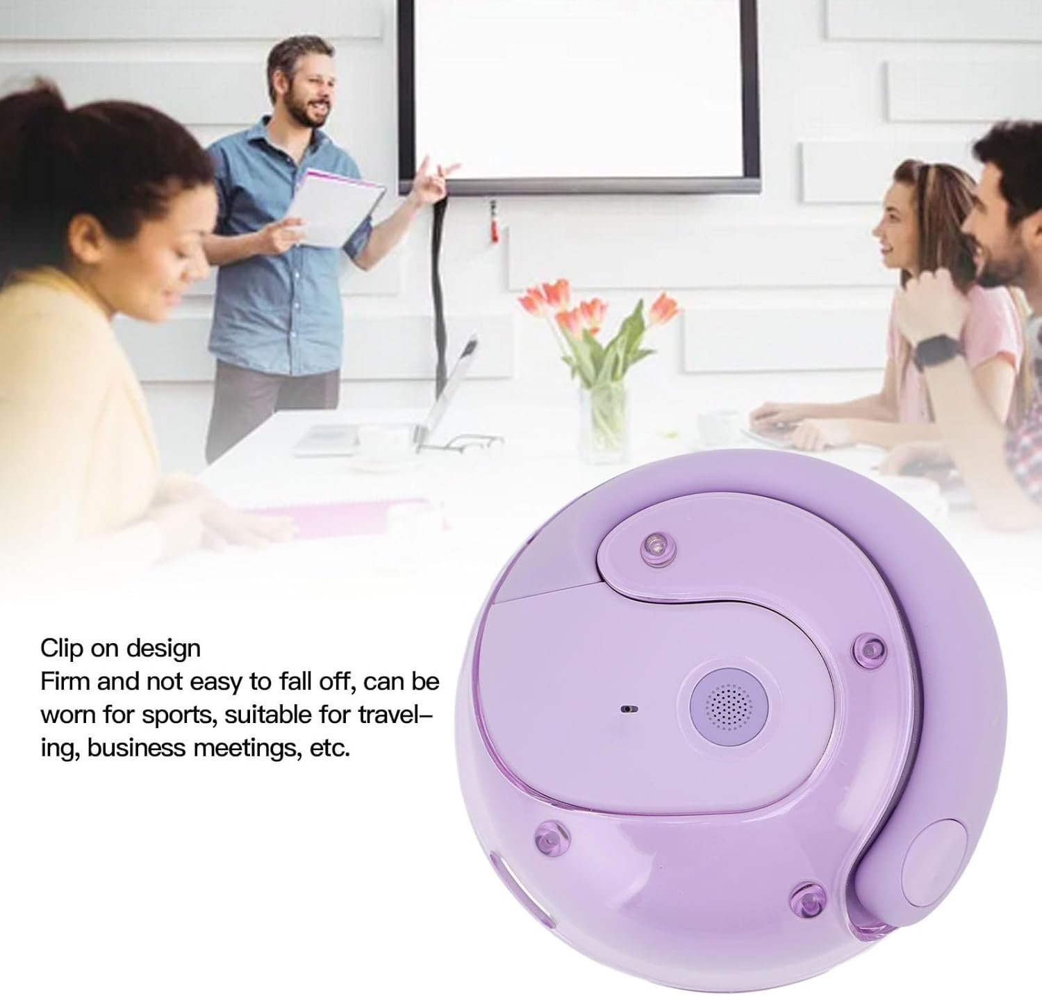 Pomya Language Translation Earbuds, Translator Earbuds Real Time, 144 Languages & Accents Online Translation Device with APP for Ios & Android, Bluetooth5.4 Wirelesss Clip on Earbuds, (Purple) - Purple image number 6