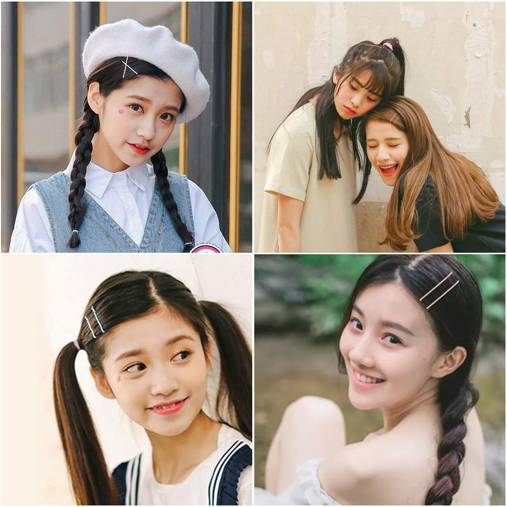 Decorative Bobby Pins Colorful 50 Pieces for Women Girls Colored Hair Barrettes Metallic Bobbie Pins Multi Colored Styling Clips for Lady Wedding Hair Accessories image number 1