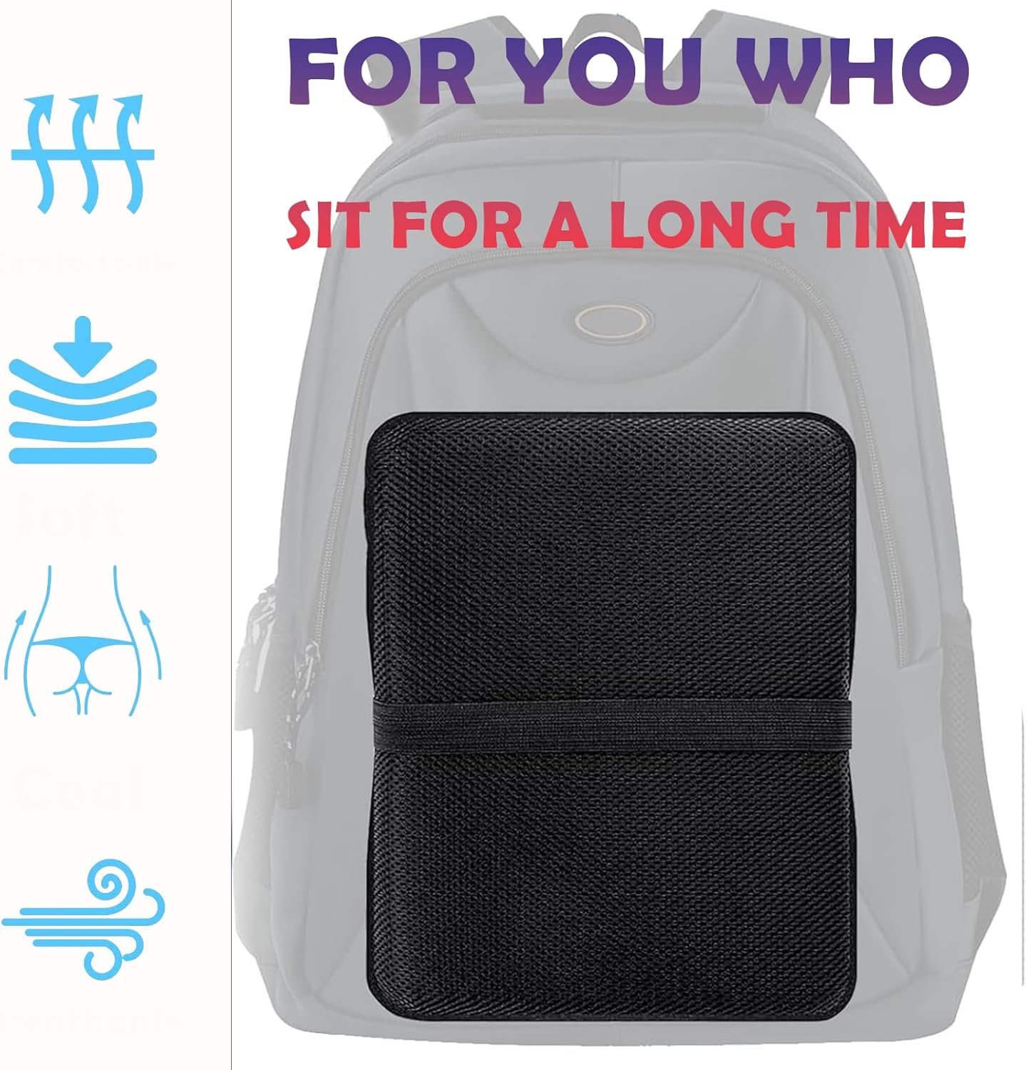 Gel-Infused Travel Seat Cushion - Portable Foldable Ergonomic Pillow for Airplane, Stadium, Camping & Office - Gel Grid Design Cooling Support for Flights, Bleachers, Commute & Outdoor Adventures image number 1