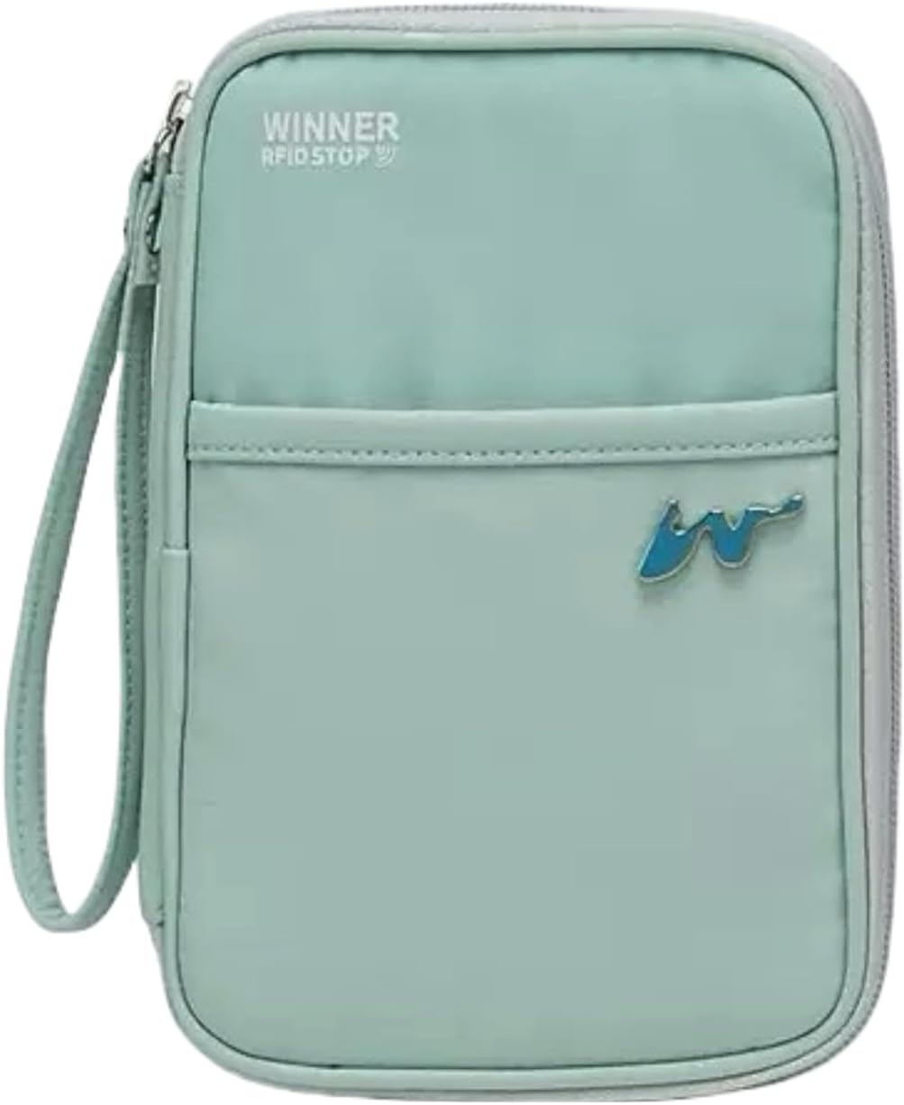 P-H1 Travel Family Passport Holder RFID Blocking Passport Waterproof Wallets for Men Women Travel Document Organizer, Lightweight Portable Passport Cover with Zipper Pocket (Wine Red)