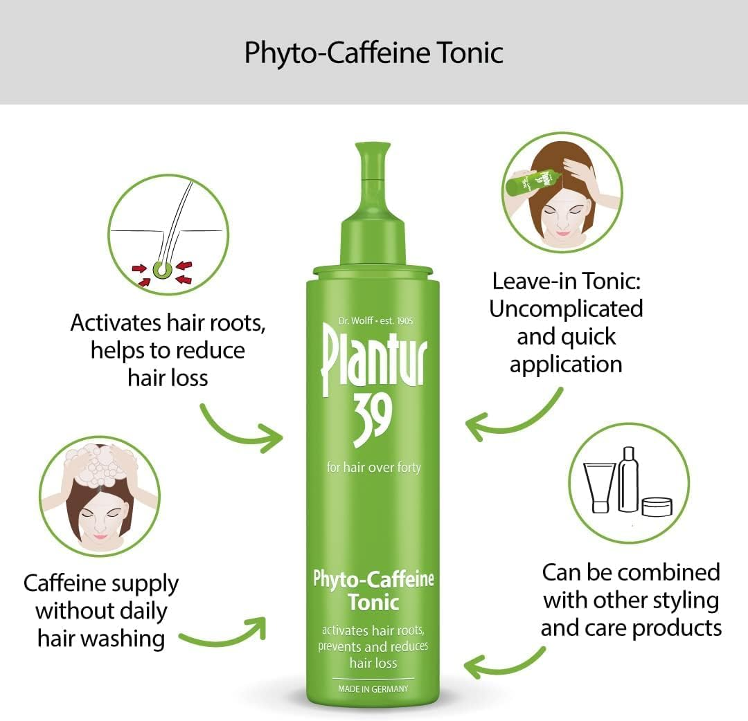 Plantur 39 Caffeine Shampoo Conditioner and Tonic | for Coloured and Stressed Hair | Unique Formula Supports Hair Growth | 250Ml Shampoo | 150Ml Conditioner | 200Ml Tonic image number 6