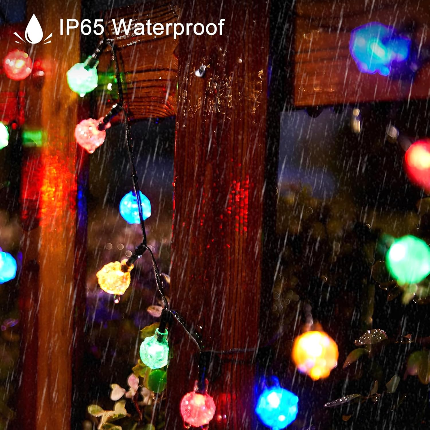 LED Fairy Lights Indoor Outdoor 100 Leds Ball Fairy Lights 12 M 8 Modes Waterproof Fairy Lights Solar Bubble Ball Lights for Christmas, Wedding, Party, Garden, Bedroom image number 3