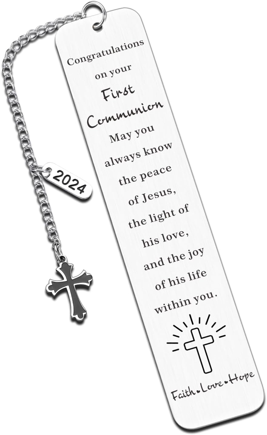 Christian Gifts for Women Men Christian Bookmarks Confirmation Gift for Him Her Baptism Gift for Son Daughter Godson Goddaughter First Holy Communion Gift Cross Book Mark Christian Sacrament Gift