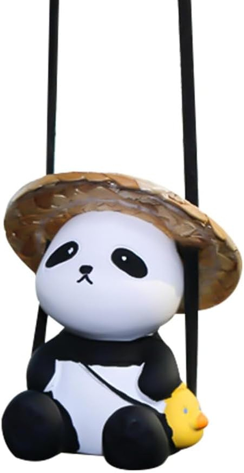 Juxtapiq Funny Swinging Panda Car Hanging Ornament, Car Interior Accessory, Rearview Mirror Decoration, General Use/Gift image number 3