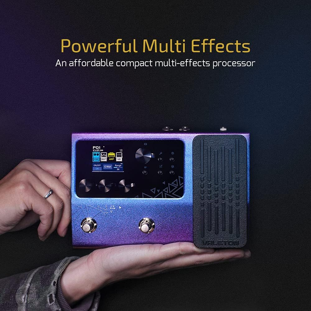 Valeton GP-100 Guitar Bass Amp Modeling IR Cabinets Simulation Multi Language Multi-Effects with Expression Pedal Stereo OTG USB Audio Interface (Violet) - Violet image number 6
