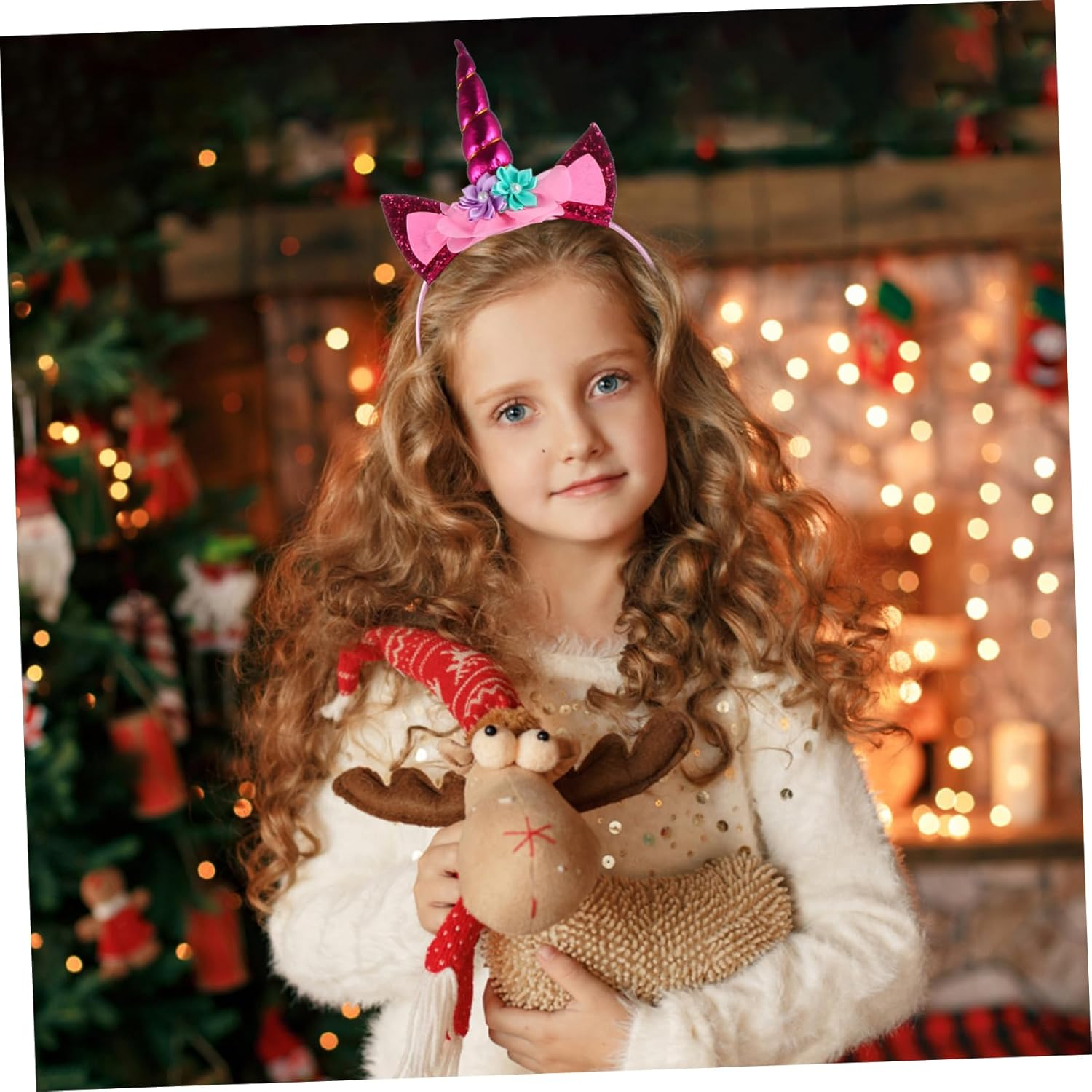 Ipetboom 5Pcs Unicorn Headband Xmas Headband Christmas Headbands Unicorn Party Favor Xmas Hair Bands Christmas Headwear Unicorn Hair Hoop Animal Hairband Unicorn Hairband Unicorn Headdress