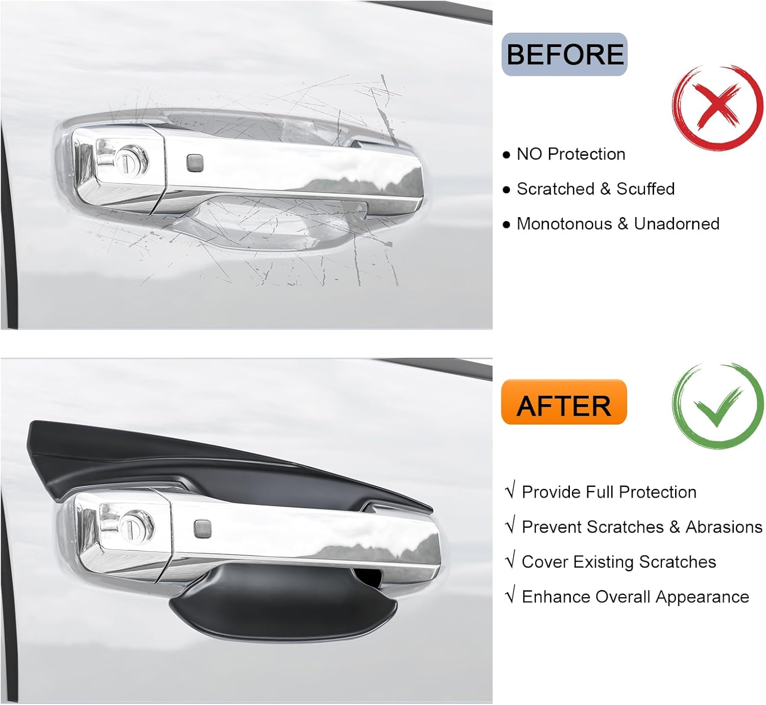 Door Handle Bowl Insert Cover for Mitsubishi Triton MV 2024 2025 Accessories, Car Side Door Handle Cup Scratch Protector Guard Trim Ute Exterior Matte Black, 4Pcs/Set image number 6