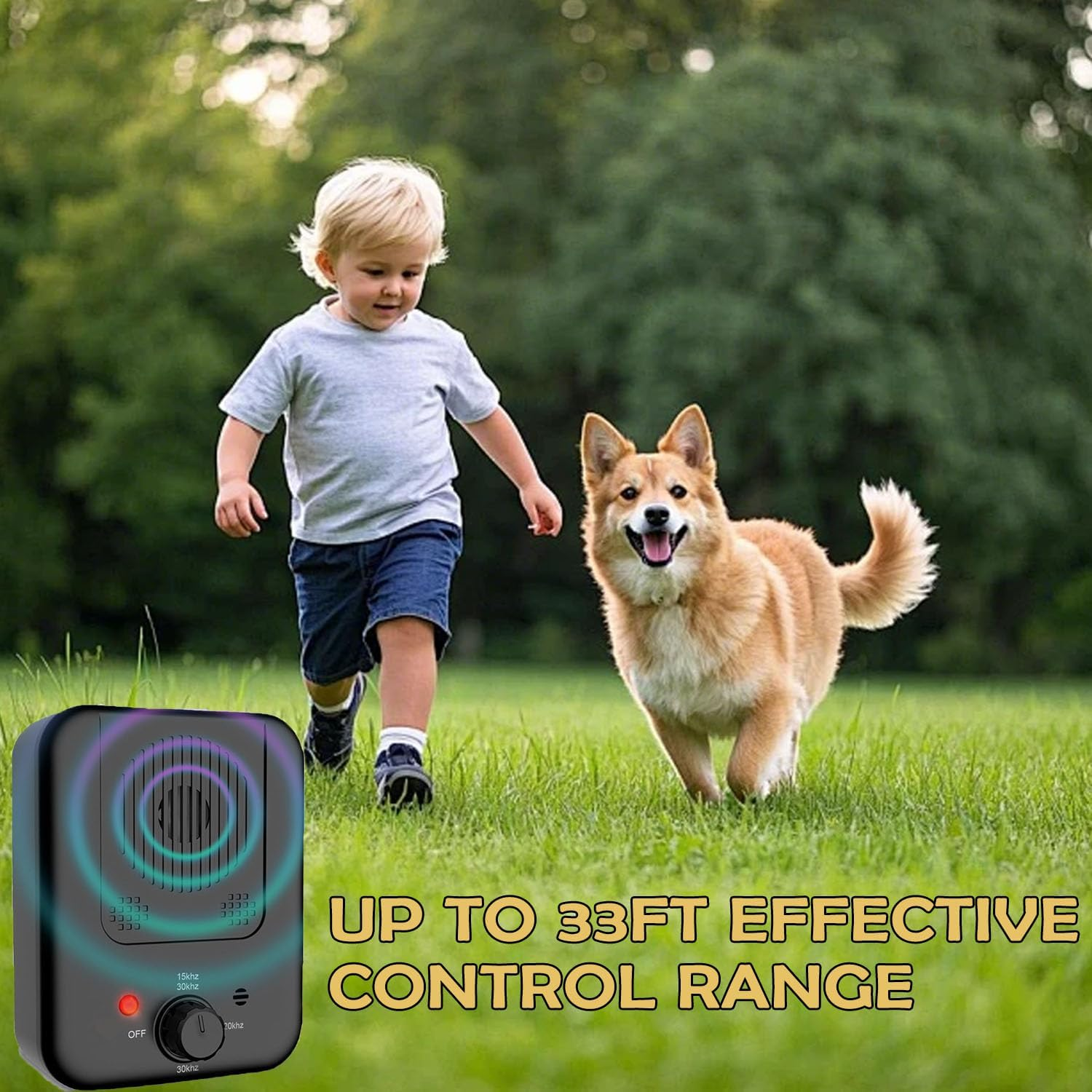 Wakouter anti Barking Device, Ultrasonic Dog Barking Silencer with 3 Modes, Rechargeable, Waterproof Dog Barking Control Deterrent Devices, Stop Neighbors Dog from Barking for All Breeds of Dogs