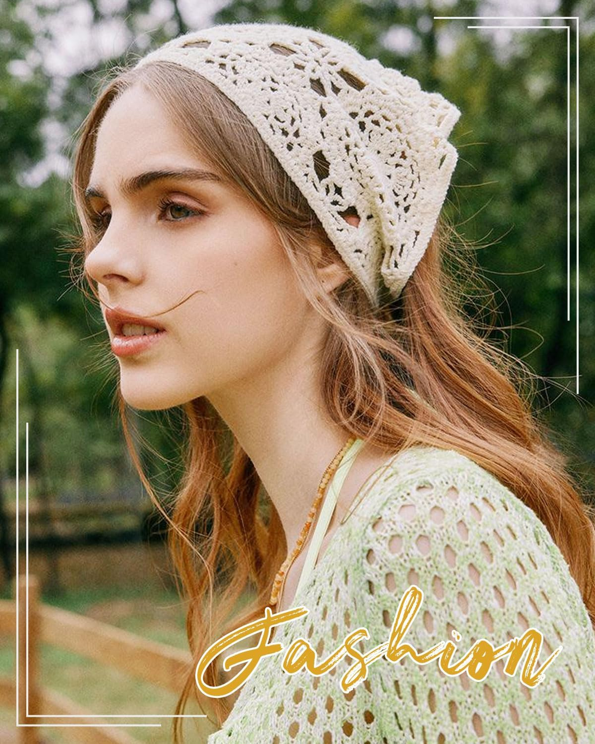 JUKOTA Women'S Boho Headbands Triangle Headscarves Bandanas Turban Tie Hair Bands Elastic Knitted Hair Scarf for Women and Girls Pack of 2 image number 3