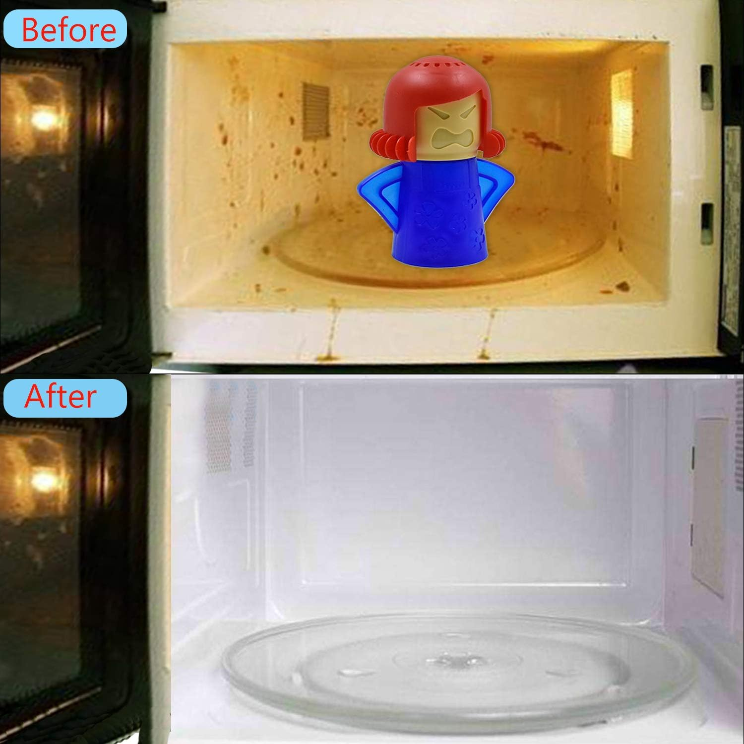 Angry Mama Microwave Oven Steam Cleaner Easily Cleans the Crud in Minutes Microwave Oven Steam Cleans and Disinfects with Vinegar for Home Office Kitchens image number 6