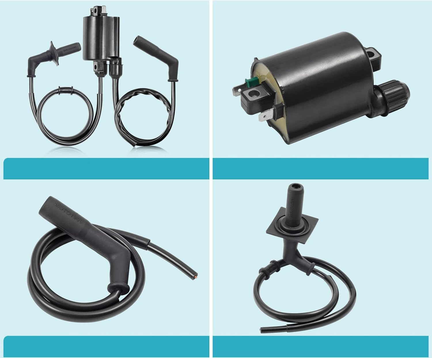 MOTO1988 2Set of Ignition Coil & Spark Plug Cap for Honda Shadow 1100 Shadow Aero 1100 Spirit 1100 Sabre 1100 ACE 1100 VT1100 1987-2007 image number 1