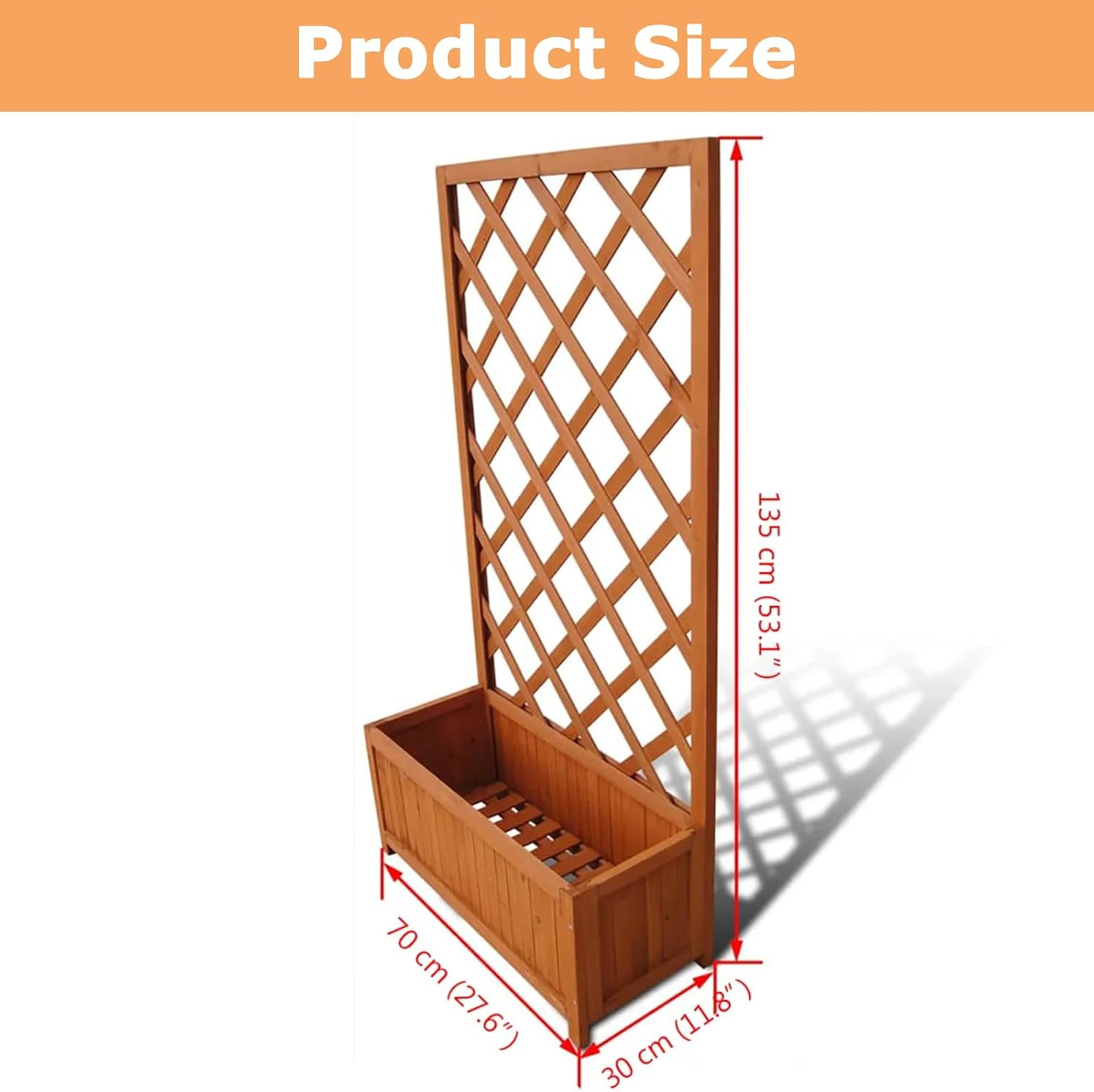 Garden Bed Wooden Planter Box, Gardening Supplies Plant Containers Patio,Vertical Containerized Raised Beds for Vegetables Flowers,70 X 30 X 135 Cm image number 6