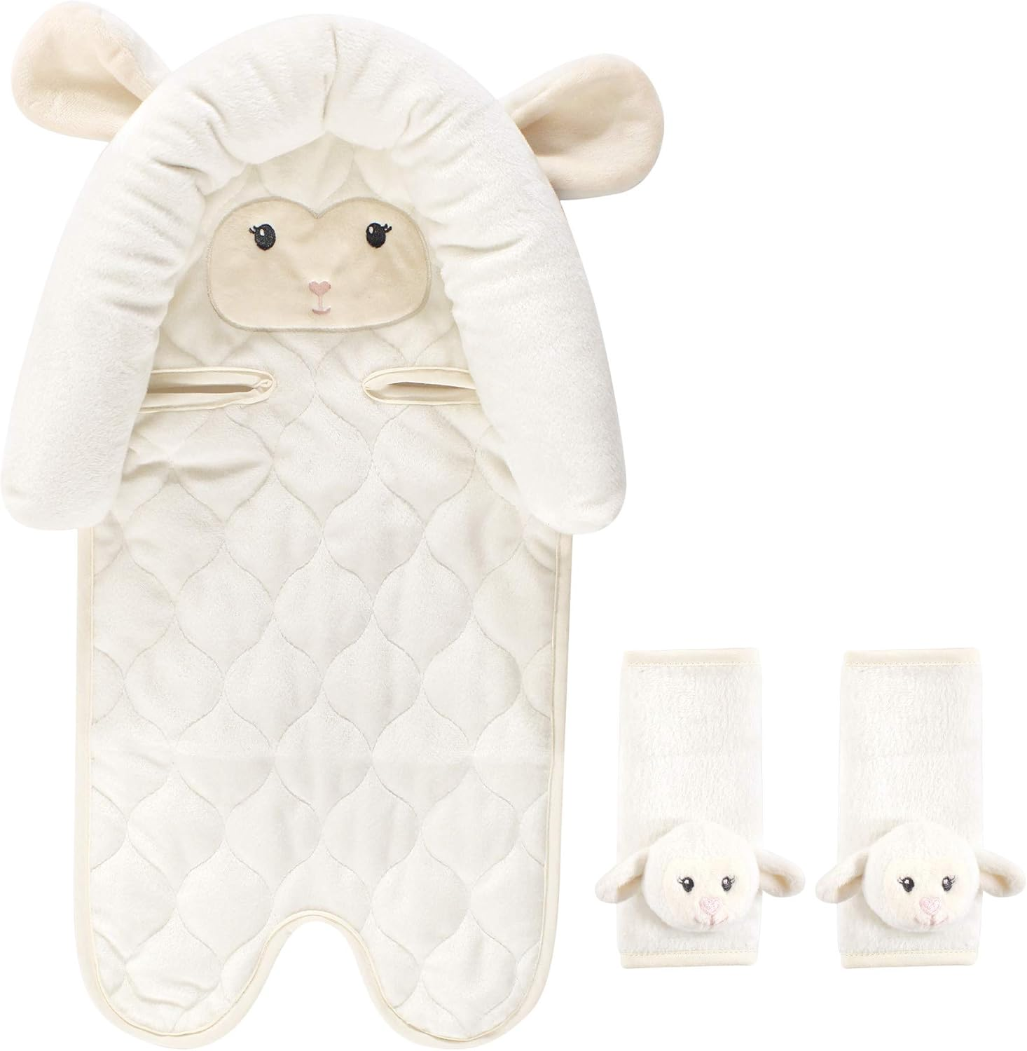 Hudson Baby Unisex Baby Car Seat Insert and Strap Covers, Blue Elephant, One Size image number 2